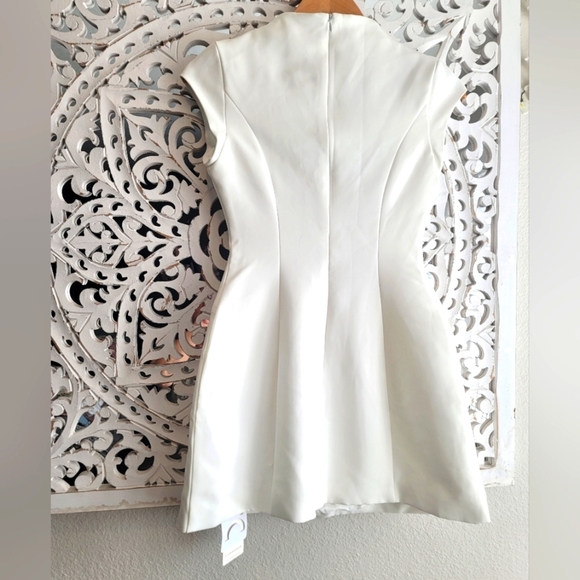 COMMENSSE WHITE MINI DRESS 2 FRONT PACK BACK ZIPPER CLOSURE FULL LINED NWT SZ XS - Picture 8 of 10